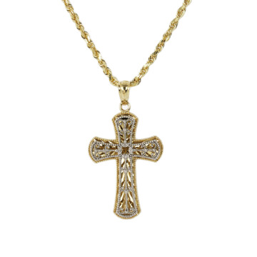 Featured image of this Women’s 14k Yellow Gold Cross Necklace