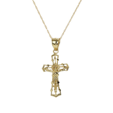 Featured image of this Women’s 14k Yellow Gold Crucifix Necklace