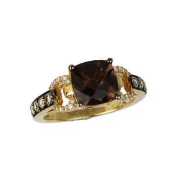 Featured image of this LeVian Women’s 14k Yellow Gold Diamond, Smoky Quartz Ring