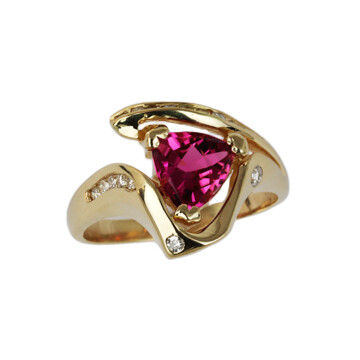 Featured image of this Women’s 14k Yellow Gold Diamond, Pink Tourmaline Ring