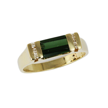 Featured image of this Women’s 14k Yellow Gold Diamond, Green Tourmaline Ring