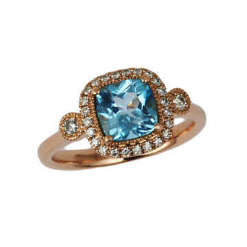 Featured image of this Women’s 14k Rose Gold Diamond, Topaz Ring