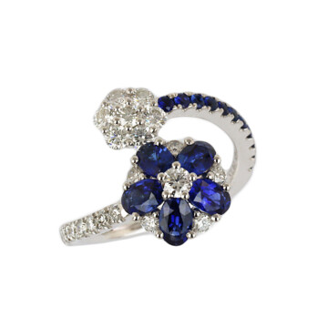 Featured image of this Women’s 14k White Gold Diamond, Sapphire Ring