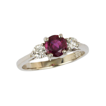 Featured image of this Women’s 14k White Gold Diamond, Garnet Ring
