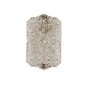 Featured image of this Vintage Women’s 14k White Gold Diamond Brooch