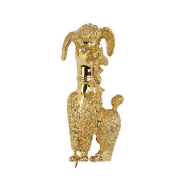 Featured image of this Women’s 14k Yellow Gold Diamond Poodle Brooch