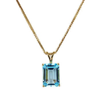 Featured image of this Women’s 14k Yellow Gold, Blue Topaz Necklace