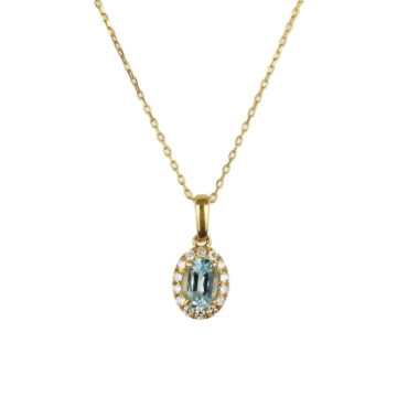 Featured image of this Women’s 14k Yellow Gold, Diamond, Blue Topaz Necklace