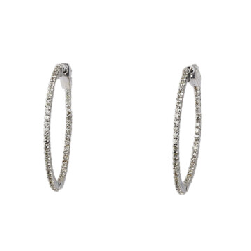 Featured image of this Women’s 14k White Gold Diamond Hoop Earrings