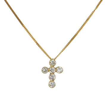 Featured image of this Women’s 14k Yellow Gold Diamond Cross Necklace