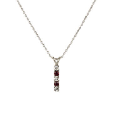 Featured image of this Women’s 14k White Gold Diamond, Ruby Necklace