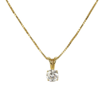 Featured image of this Women’s 14k Yellow Gold Diamond Solitaire Necklace