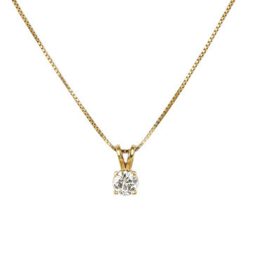 Featured image of this Women’s 14k Yellow Gold Diamond Solitaire Necklace