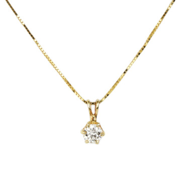 Featured image of this Women’s 14k Yellow Gold Diamond Solitaire Necklace