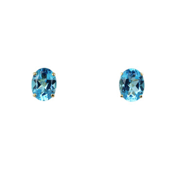Featured image of this Women’s 10k Yellow Gold, Blue Topaz Stud Earrings