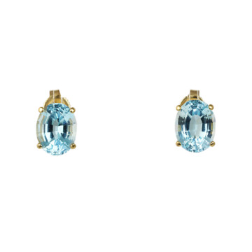 Featured image of this Women’s 14k Yellow Gold, Blue Topaz Stud Earrings