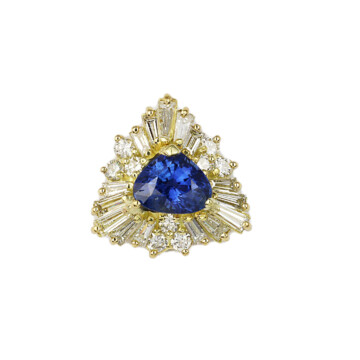 Featured image of this Women’s 18k Yellow Gold Diamond, Sapphire Pendant GIA Cert