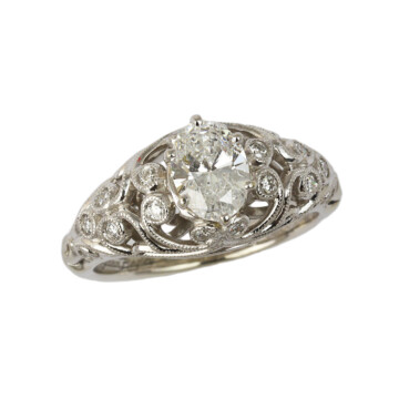 Featured image of this Women’s 14k White Gold Diamond Bridal Ring EGL Cert
