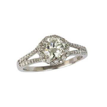 Featured image of this Women’s 14k White Gold Diamond Bridal Ring EGL Cert