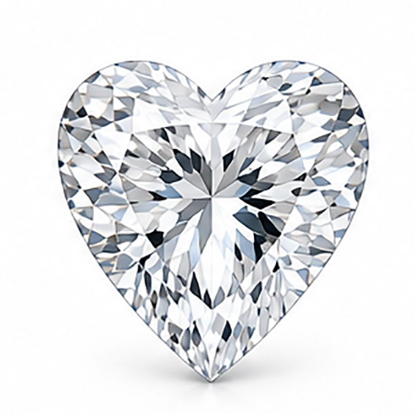 EGL Certified 0.46ct Heart Cut Diamond D/VS2