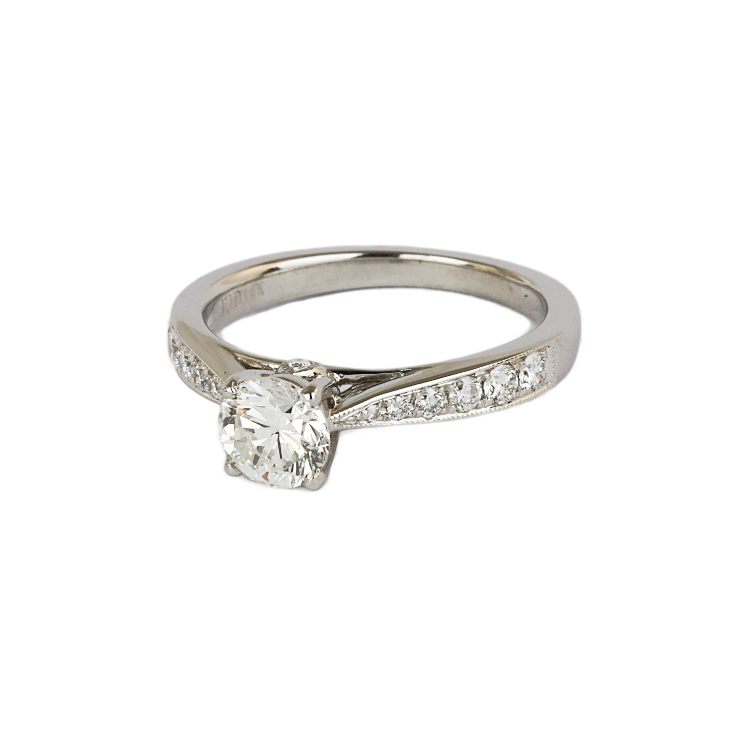 Gallery image of this Women’s 14k White Gold Diamond Bridal Ring EGL Cert Size 6
