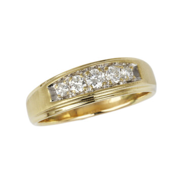 Featured image of this Men’s 14k Yellow Gold Diamond Band Ring