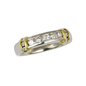 Featured image of this Men’s Platinum & 18k Yellow Gold Diamond Band Ring