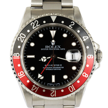Featured image of this Stainless Steel GMT Master II “Coke” Rolex Wristwatch – 40mm Case