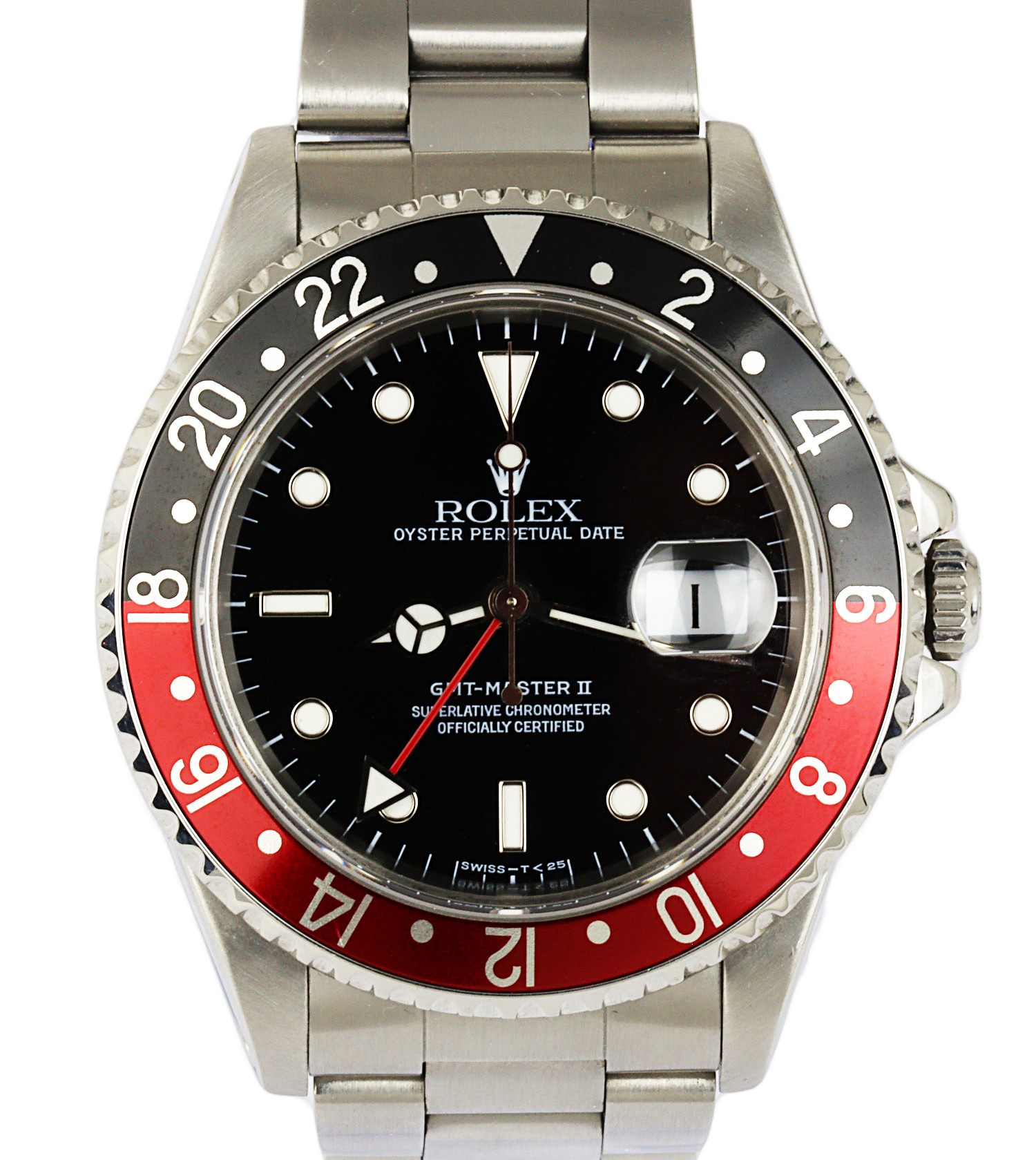 Featured image of this Stainless Steel GMT Master II “Coke” Rolex Wristwatch – 40mm Case