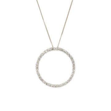 Featured image of this Women’s 14k White Gold Diamond Halo Necklace