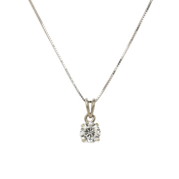 Featured image of this Women’s 14k White Gold Diamond Solitaire Necklace