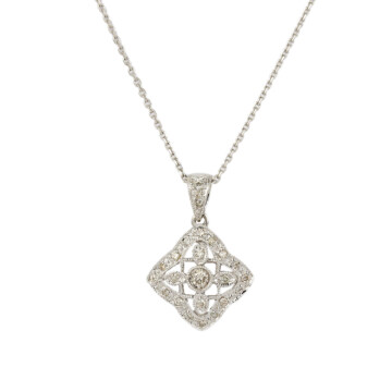 Featured image of this Women’s 14k White Gold Diamond Necklace