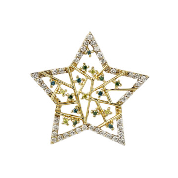 Featured image of this Women’s 14k Yellow Gold Diamond Star Pendant