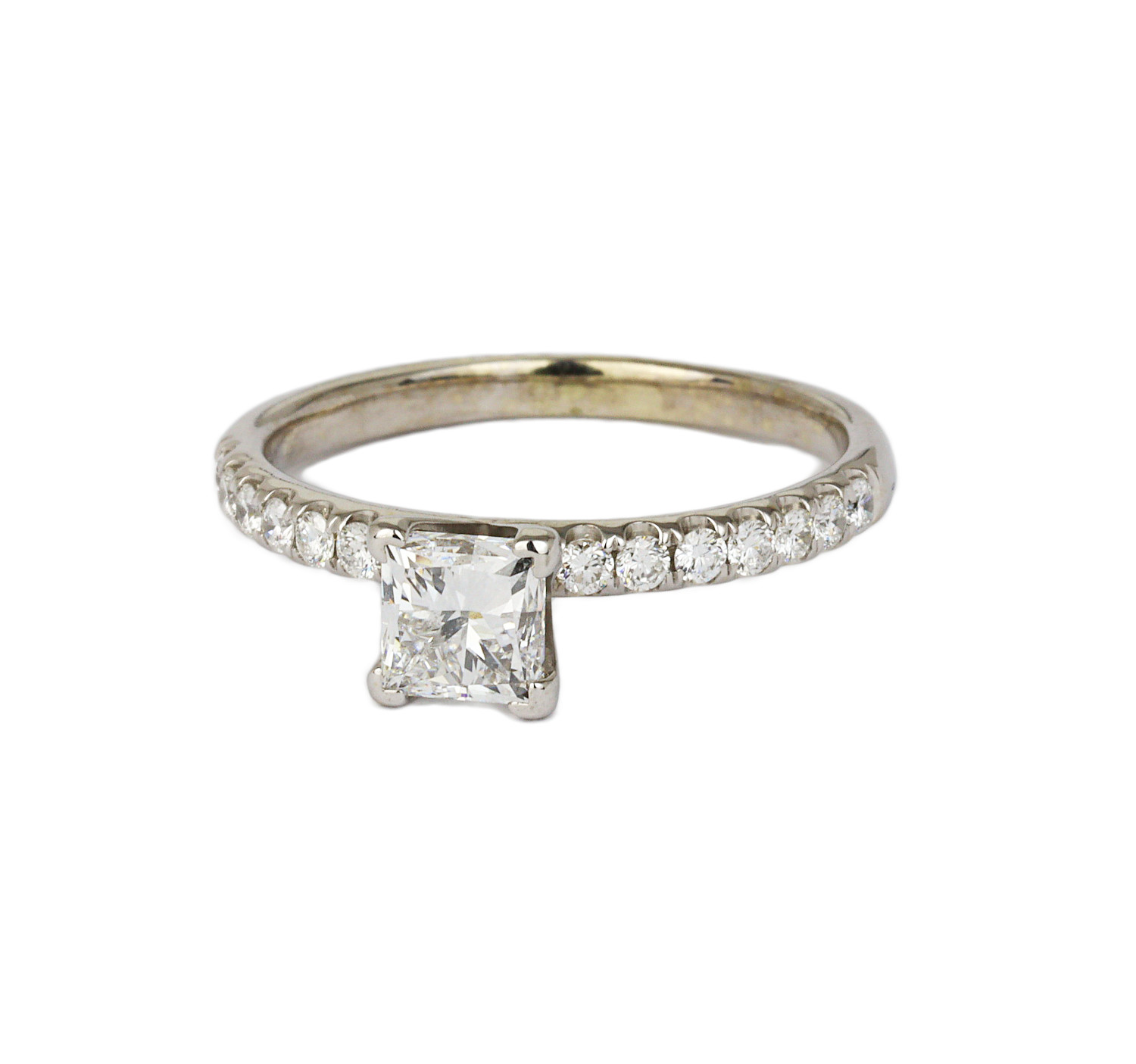 Gallery image of this Women’s 14k White Gold Diamond Bridal Ring EGL Cert