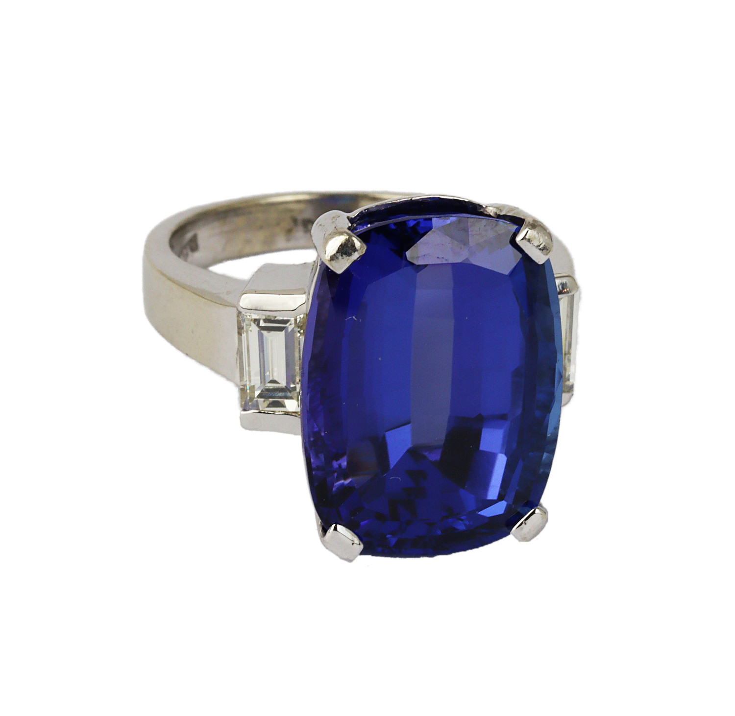 Gallery image of this Women’s 14k White Gold Diamond, Tanzanite Ring GIA Cert
