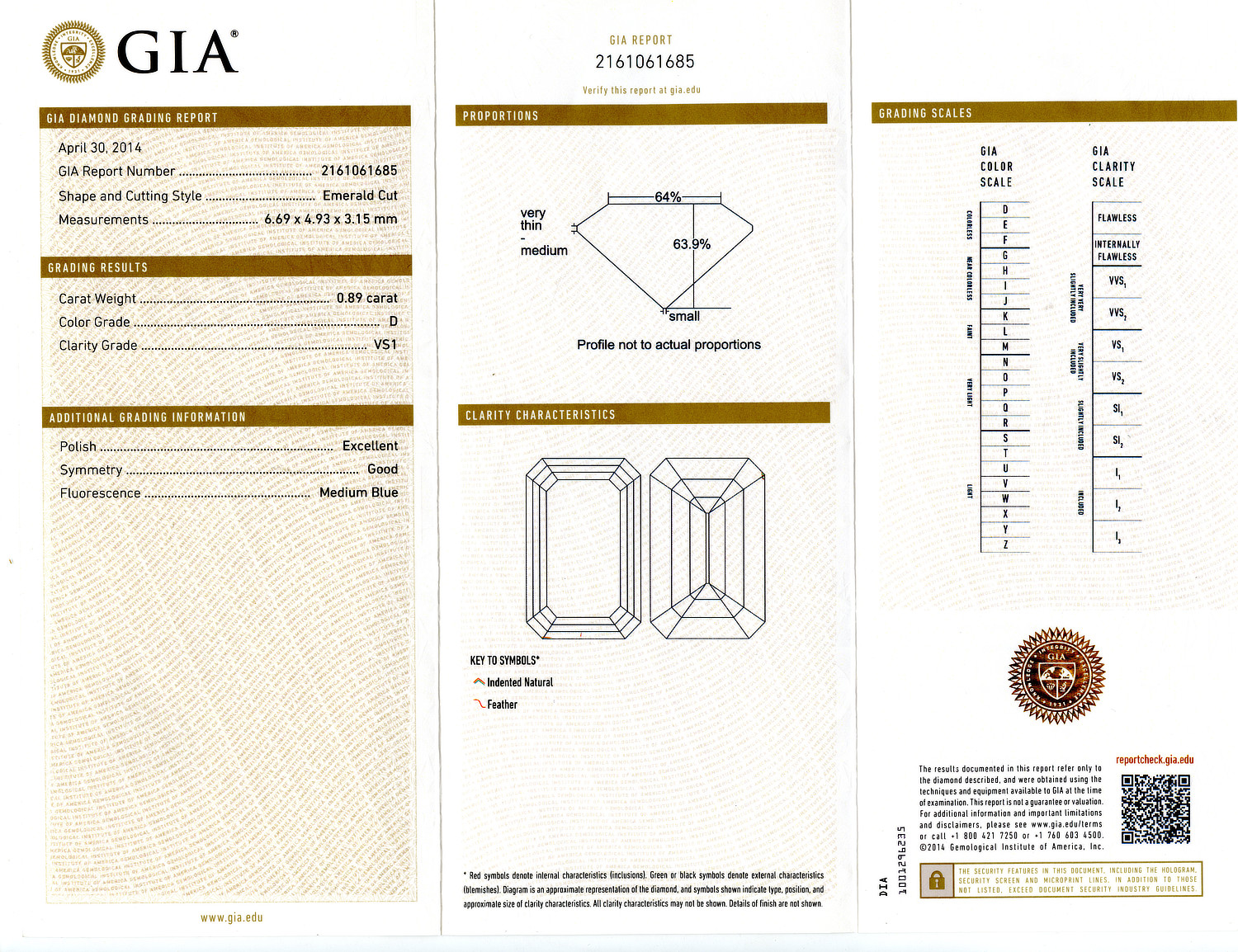 Gallery image of this Women’s 18k White Gold Diamond Ring GIA Cert