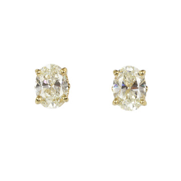 Featured image of this Women’s 14k Yellow Gold Diamond Stud Earrings EGL Cert