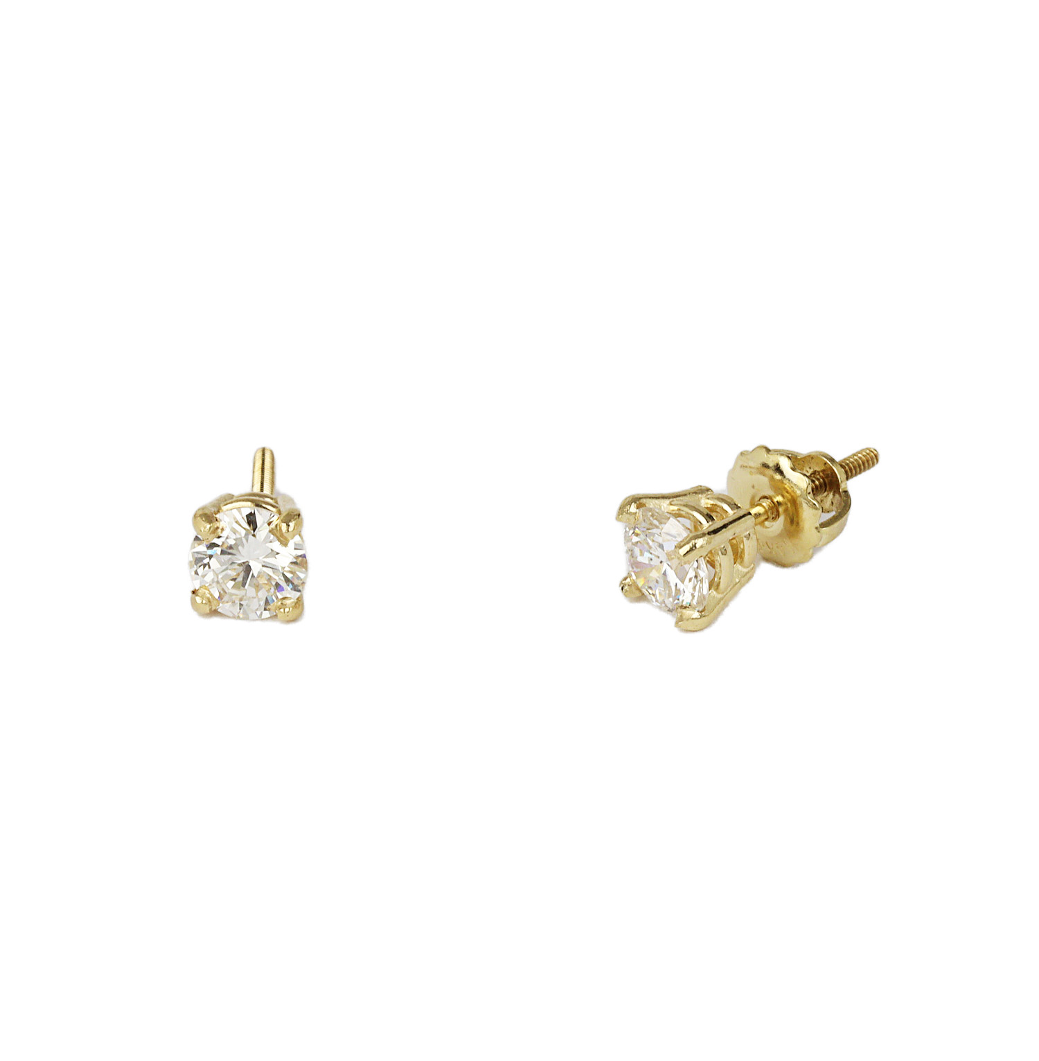 Gallery image of this Women’s 14k Yellow Gold Diamond Stud Earrings EGL Cert