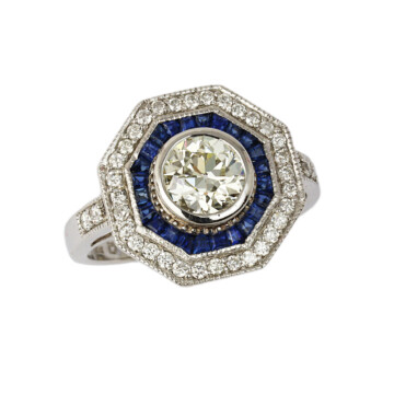 Featured image of this Women’s 14k White Gold Diamond, Sapphire Ring EGL Cert Size 6.5