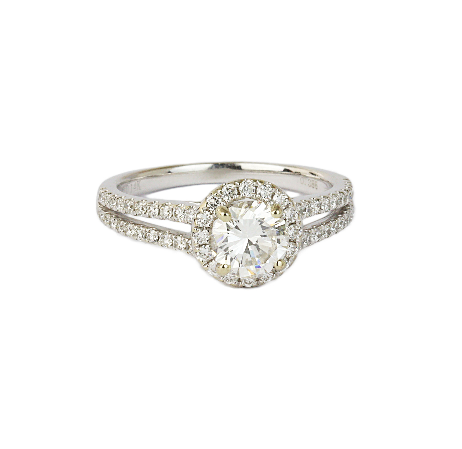 Gallery image of this Women’s 14k White Gold Diamond Bridal Ring EGL Cert
