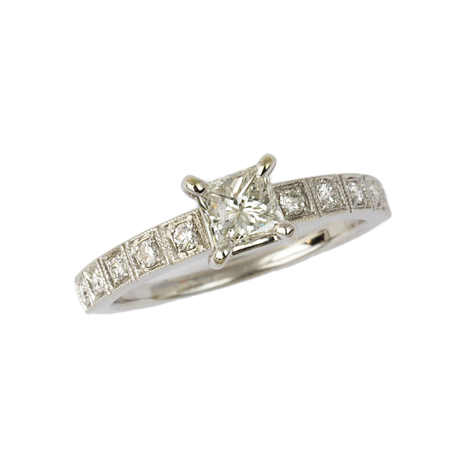 Featured image of this Women’s 14k White Gold Diamond Bridal Ring EGL Cert