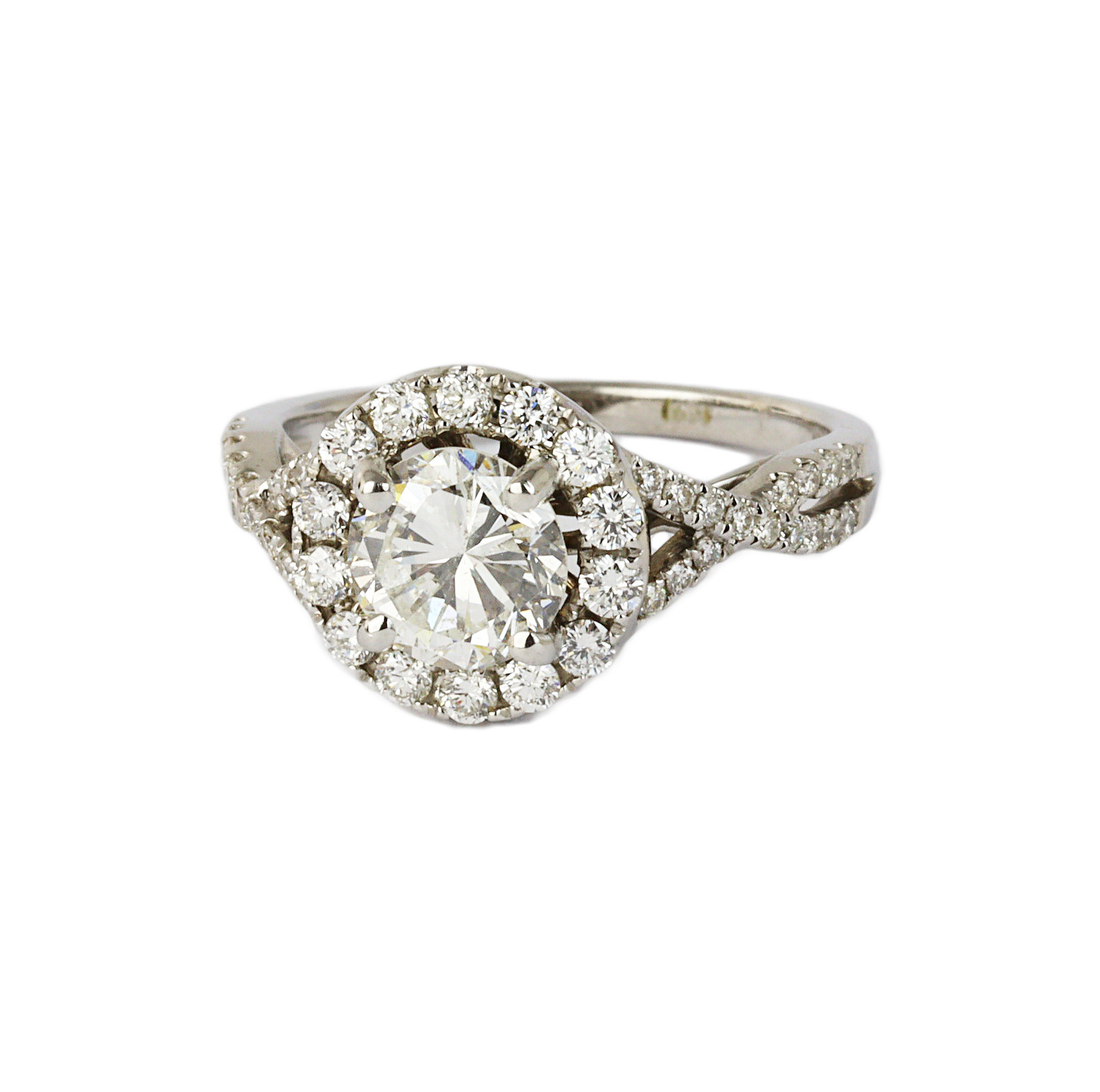 Gallery image of this Women’s 18k White Gold Diamond Bridal Ring EGL Cert