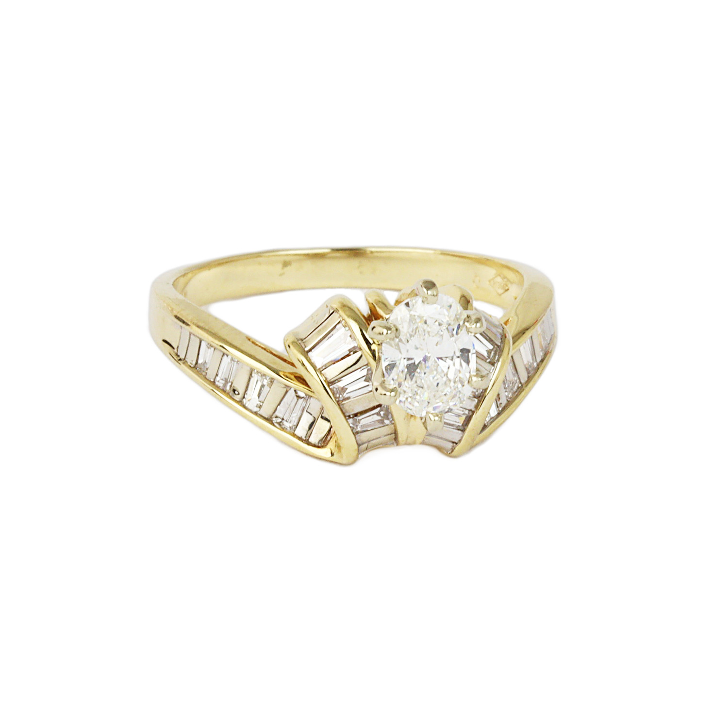 Gallery image of this Women’s 14k Yellow Gold Diamond Bridal Ring EGL Cert