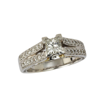 Featured image of this Women’s 14k White Gold Diamond Bridal Ring EGL Cert