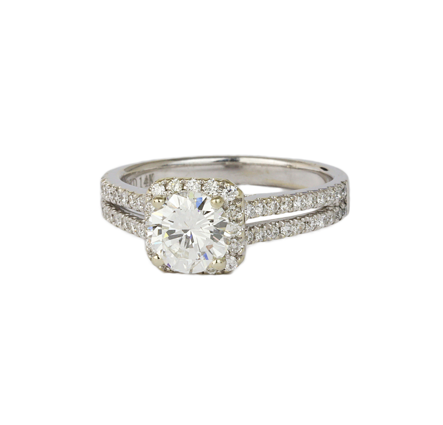 Gallery image of this Women’s 14k White Gold Diamond Bridal Ring EGL Cert
