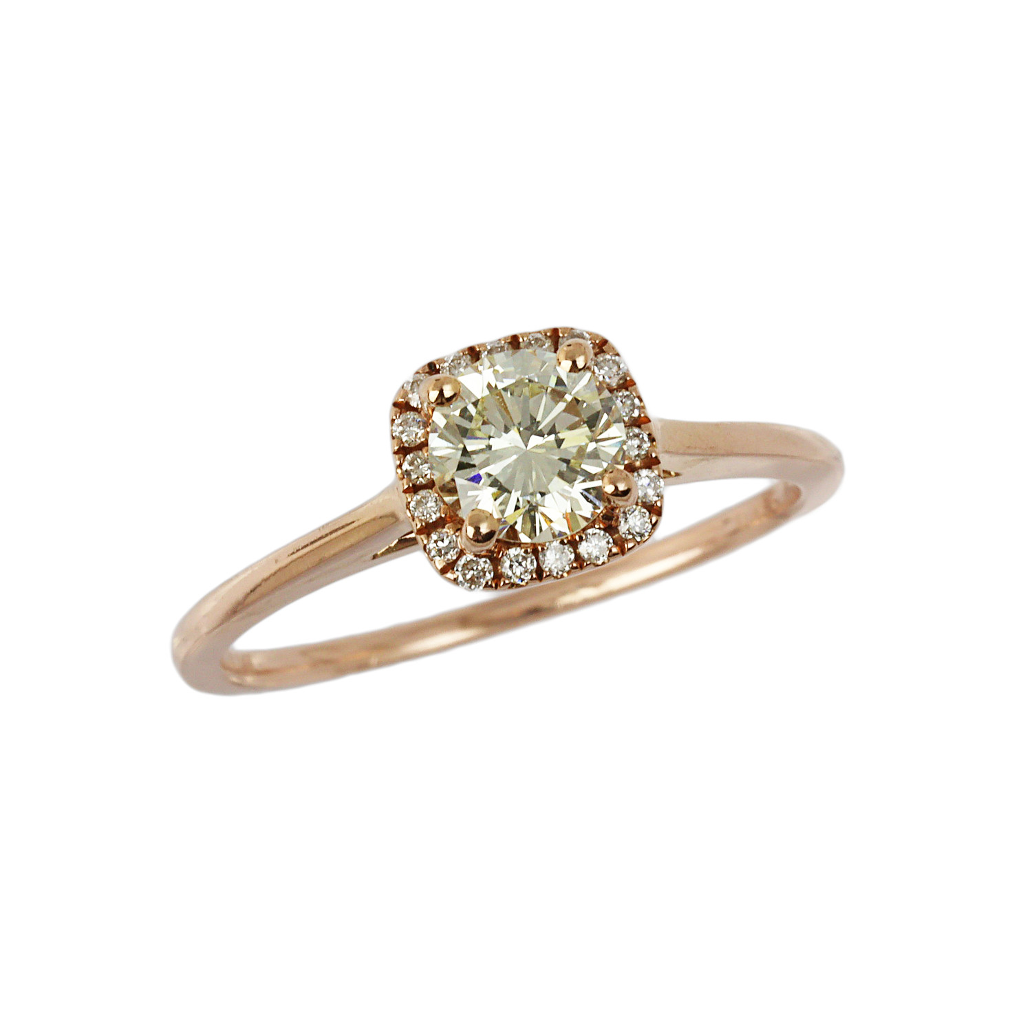Featured image of this Women’s 14k Rose Gold Diamond Bridal Ring EGL Cert