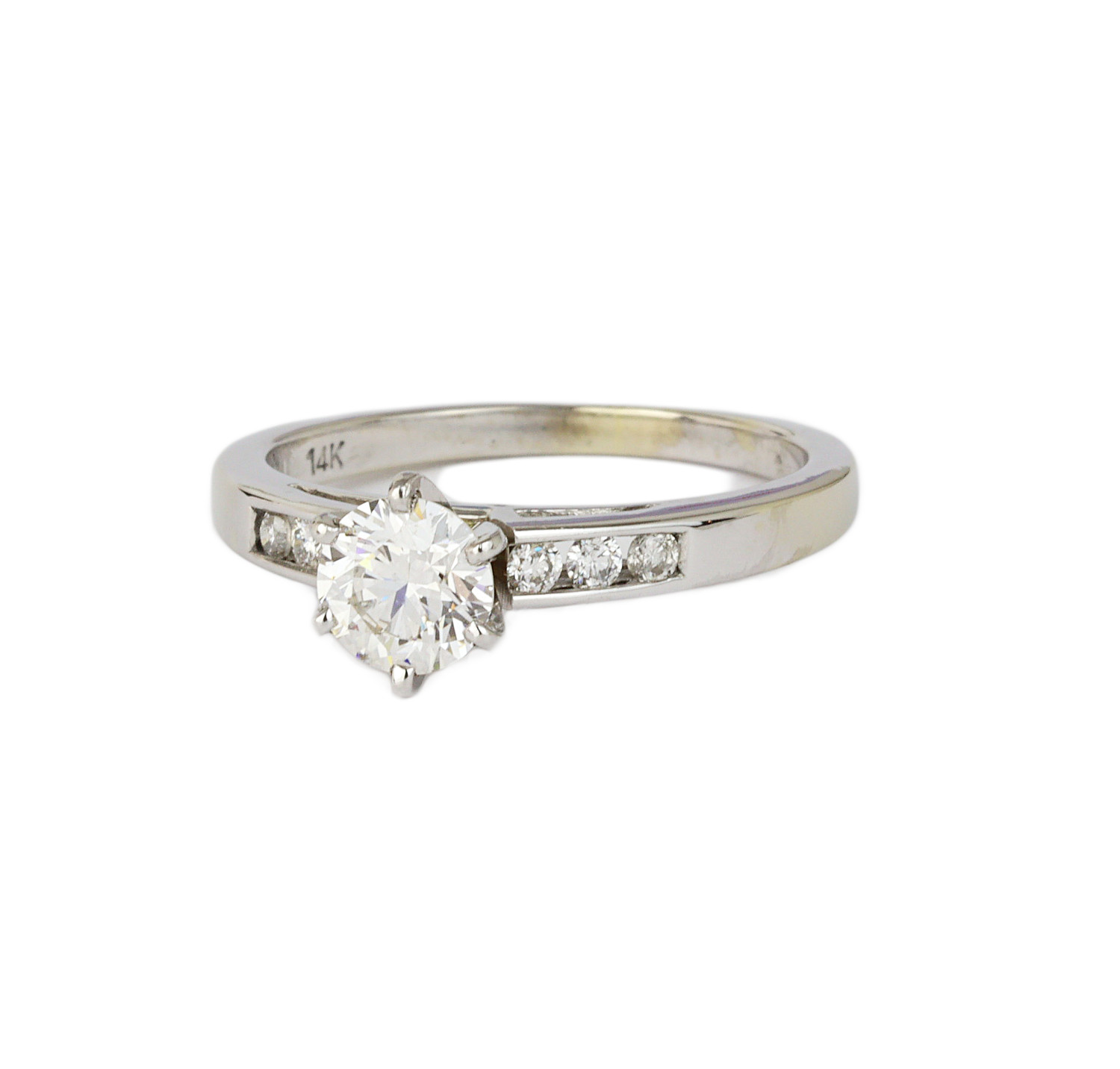 Gallery image of this Women’s 14k White Gold Diamond Bridal Ring EGL Cert