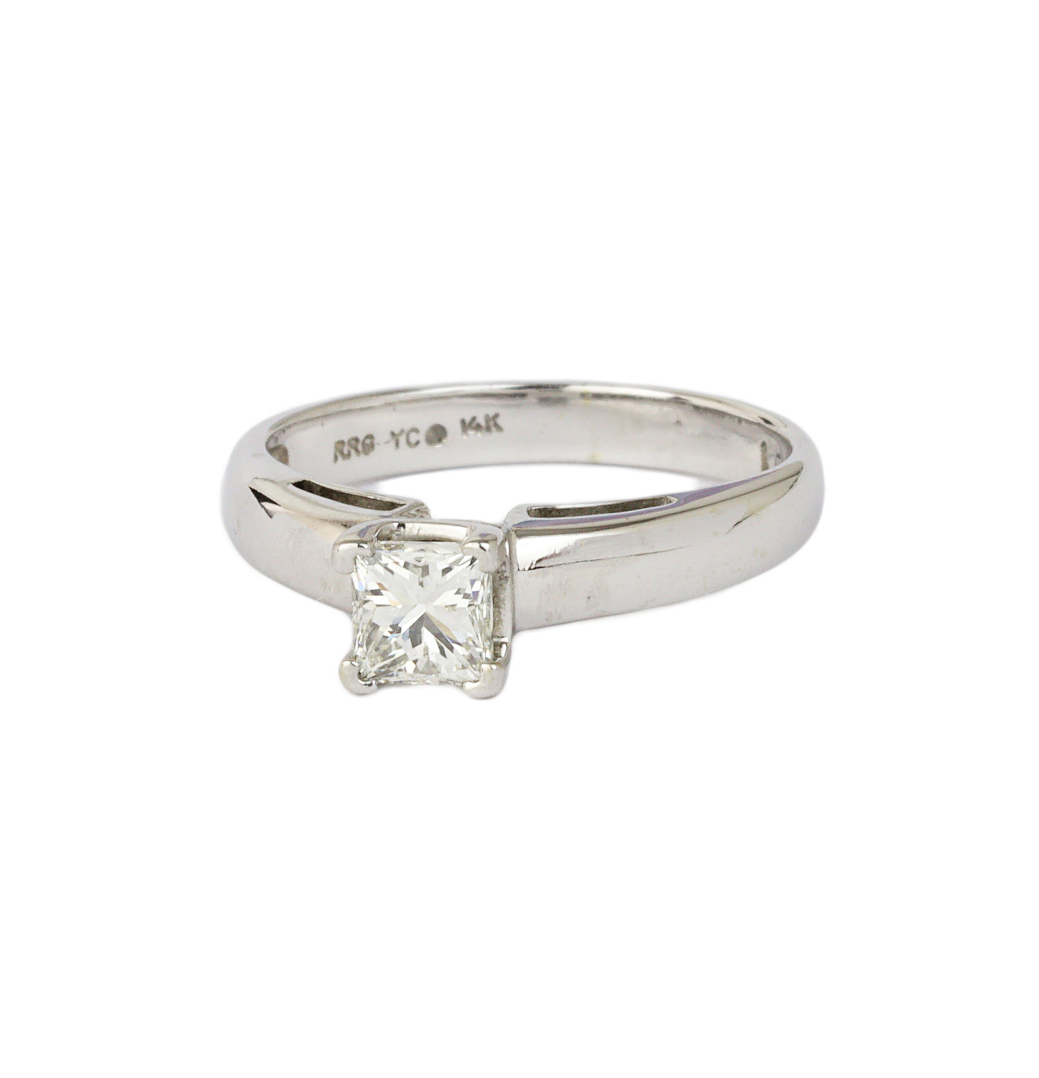 Gallery image of this Women’s 14k White Gold Diamond Bridal Ring EGL Cert