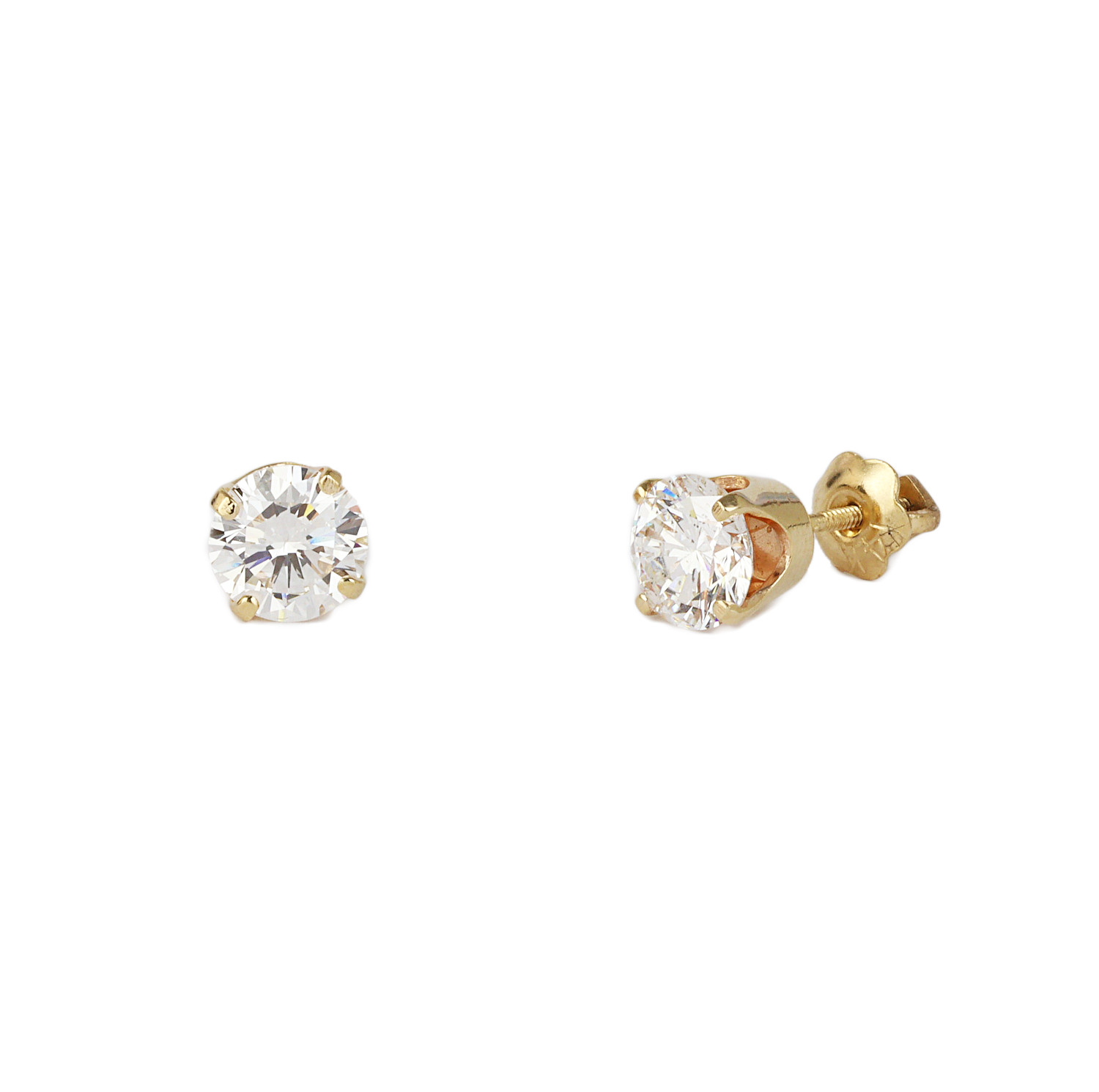 Gallery image of this Women’s 14k Yellow Gold Diamond Stud Earrings EGL Cert