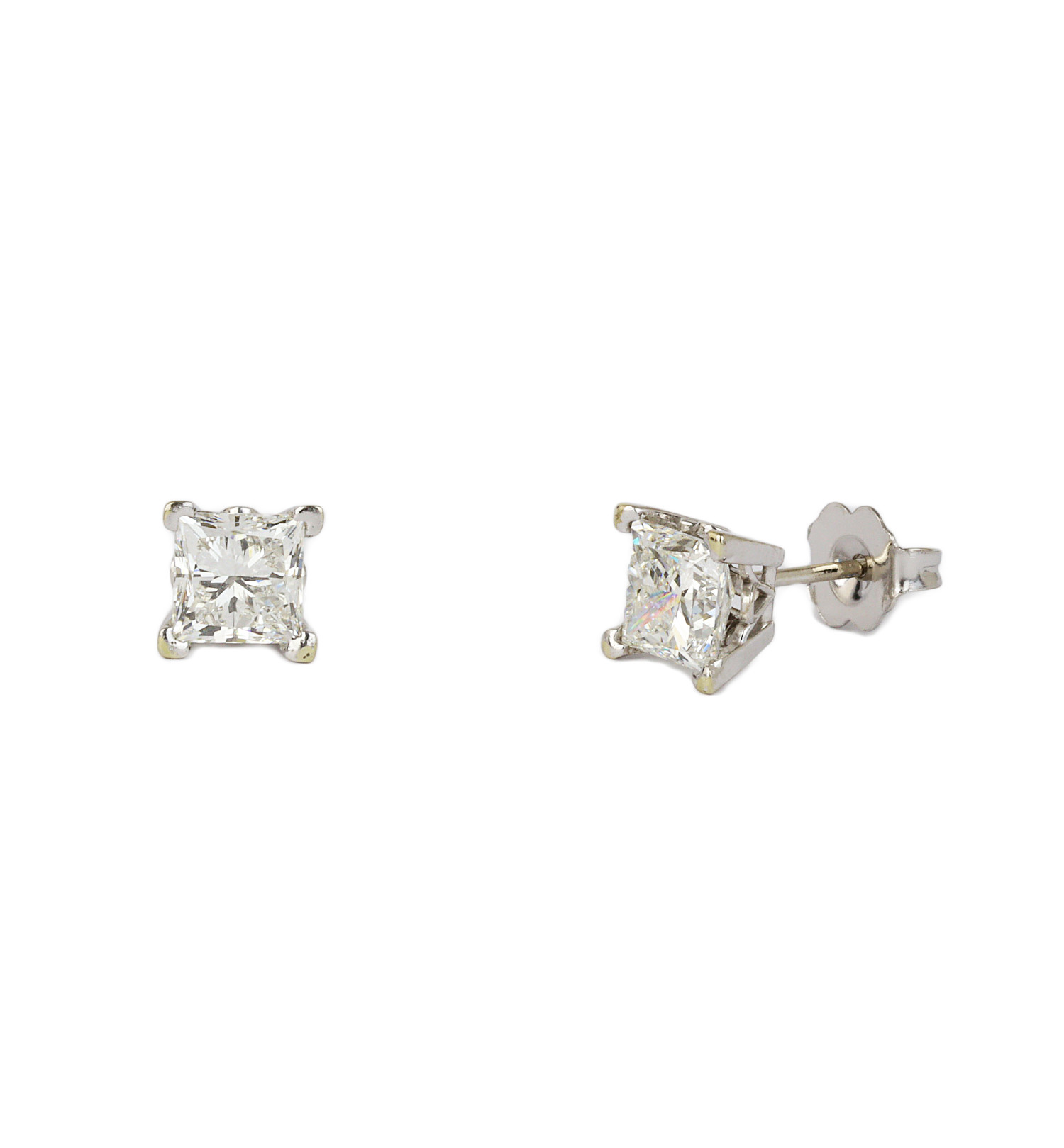 Gallery image of this Women’s 14k White Gold Diamond Stud Earrings EGL Cert